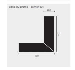 Kreon - cana 80 corner cut 90°, wit - KOOT