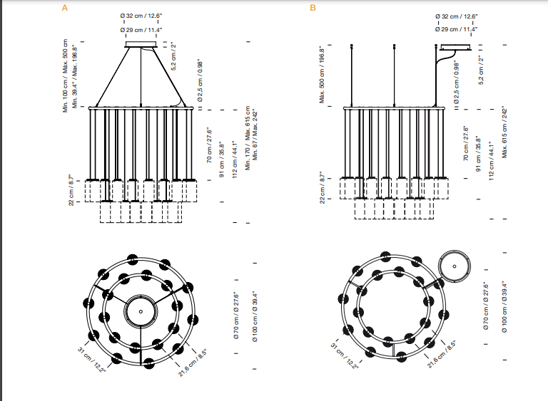 Santa Cole - Cirio Chandelier S hanglamp - KOOT