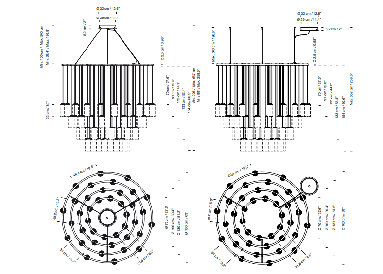 Santa Cole - Cirio Chandelier L hanglamp - KOOT