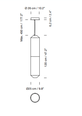 Santa Cole - Tekiò Vertical P2 hanglamp - KOOT