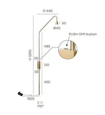 Trizo21 - Austere-push built-in Wandlamp - KOOT
