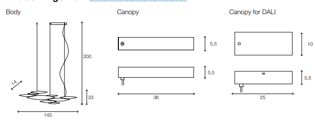 Terzani - I Lucci Argentati klein linear kroonluchter - KOOT