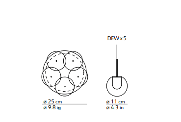 Kundalini - Dew 5 kroonluchter - KOOT