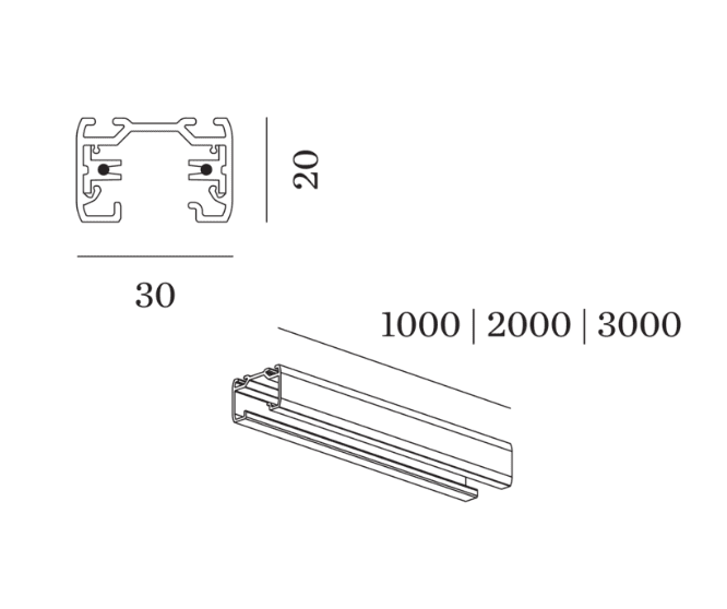 Wever & Ducre - Track Profile Surface 1m zwart - KOOT