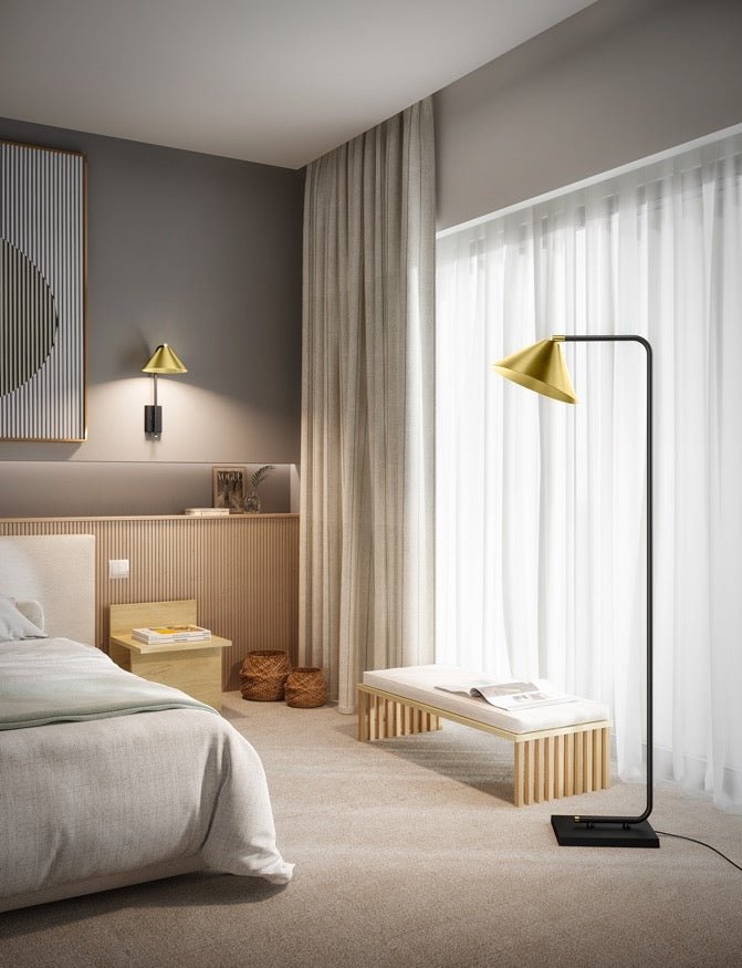 Artinox - Denver Vloerlamp zwart goud - KOOT