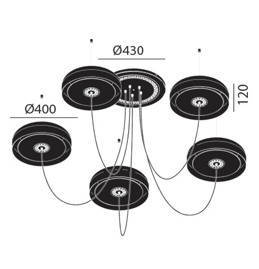 Artinox - Medusa Hanglamp / Plafondlamp zwart goud - KOOT