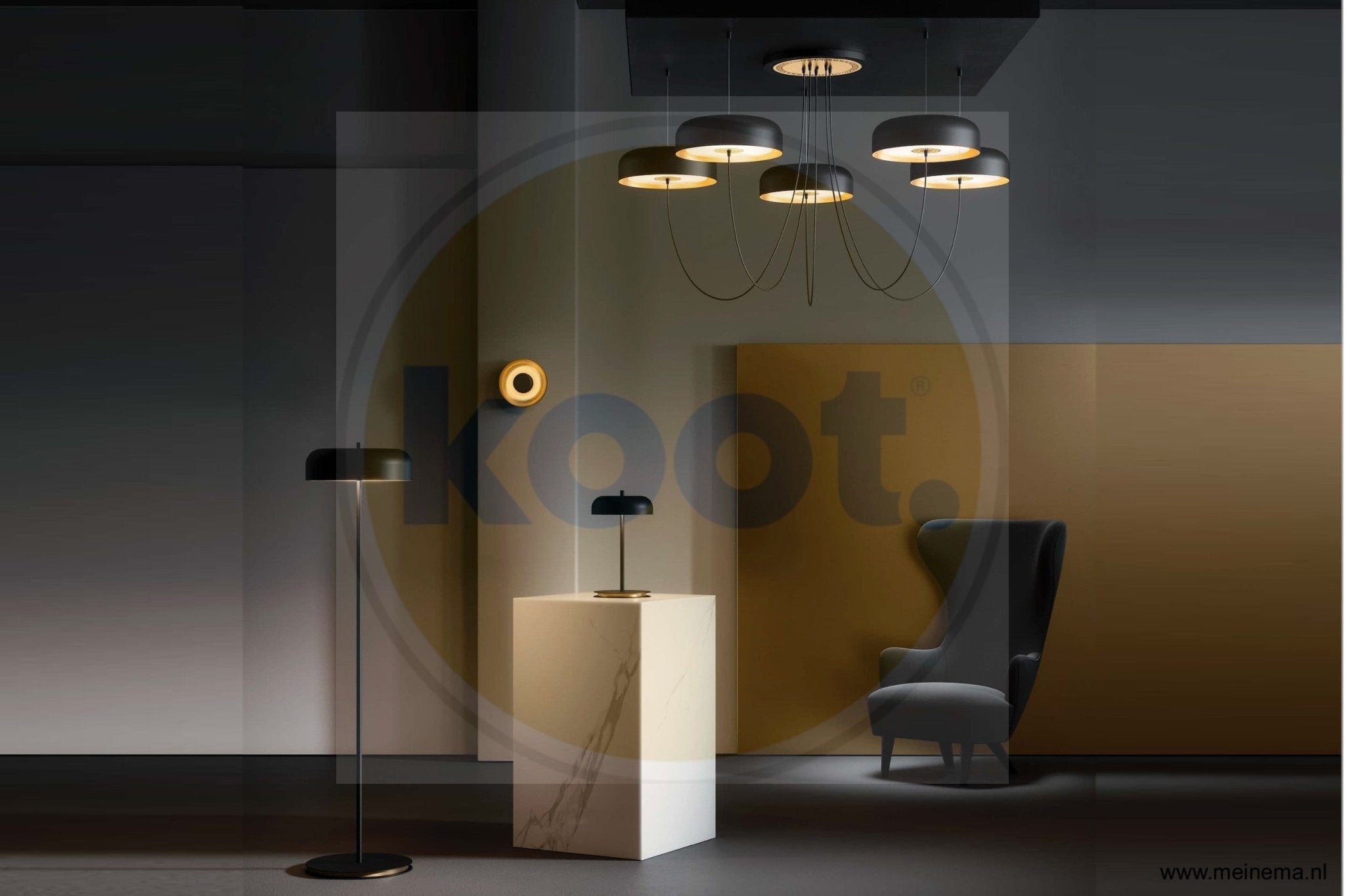 Artinox - Medusa Wandlamp zwart goud - KOOT