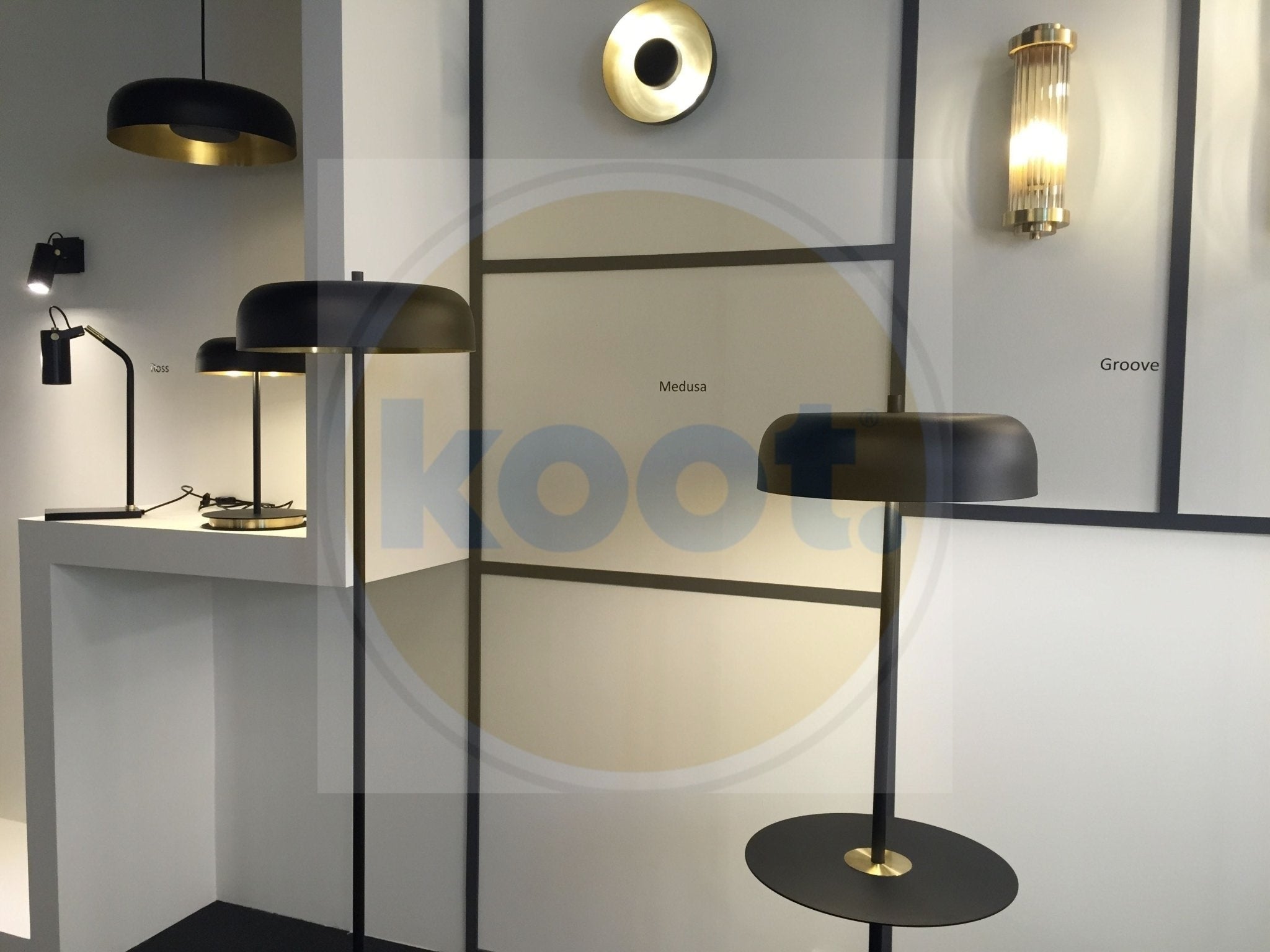 Artinox - Medusa Wandlamp zwart goud - KOOT