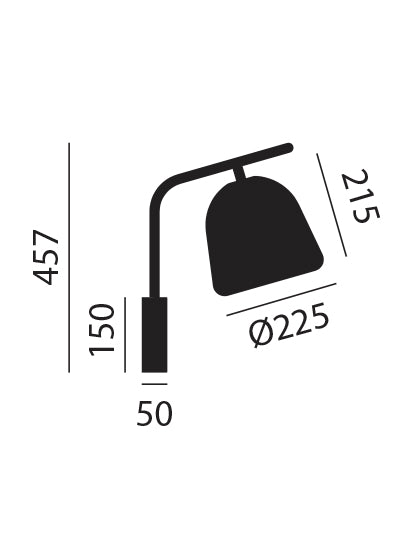 Artinox - Polo Wandlamp zwart - KOOT