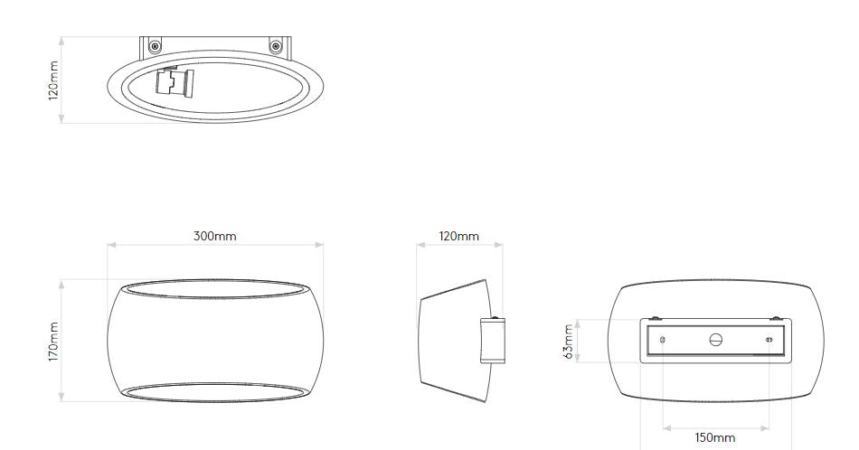 Astro - Aria 300 wandlamp gips - KOOT