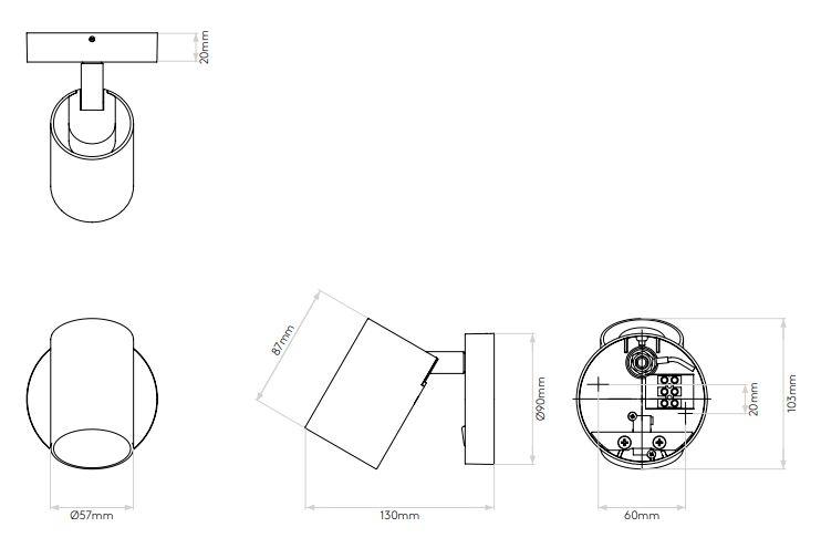 Astro - Ascoli single switched wandlamp GU10 - KOOT