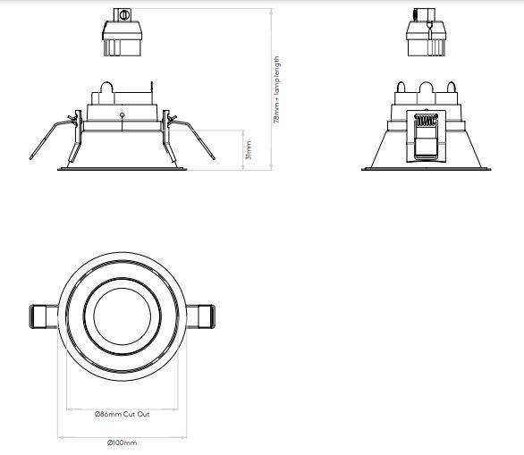 Astro - Minima Slimline Round Fixed Fire-Rated spot / Plafondlamp - KOOT
