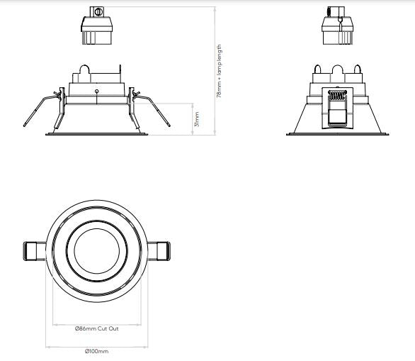 Astro - Minima Slimline Round Fixed Fire-Rated spot / Plafondlamp - KOOT