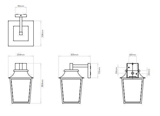Astro - Richmond Wall Lantern 254 buiten wandlamp structuur zwart - KOOT