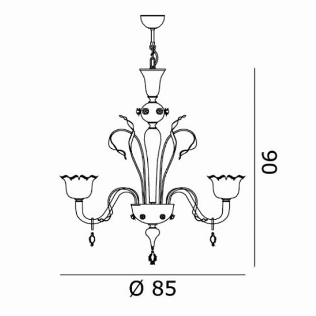 De Majo - 7055 Ø 85 kroonluchters zilver - KOOT