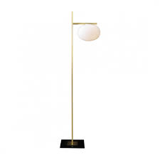 Oluce - Alba 382 vloerlamp Satijn messing - KOOT