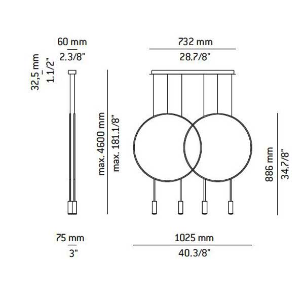 Estiluz - Revolta L73S.2D hanglamp Wit - KOOT