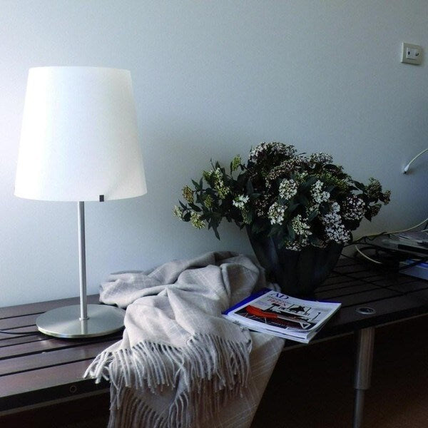 FontanaArte - 3247TA Tafellamp Nikkel / Wit - KOOT