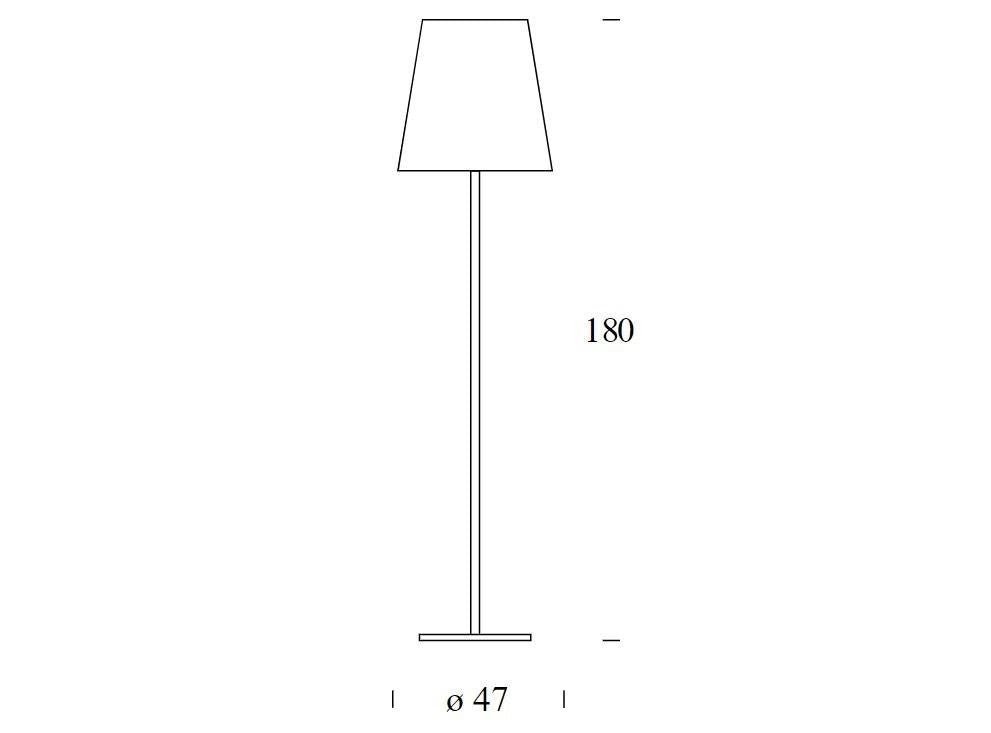 FontanaArte - 3247 Groot Vloerlamp nikkel wit - KOOT
