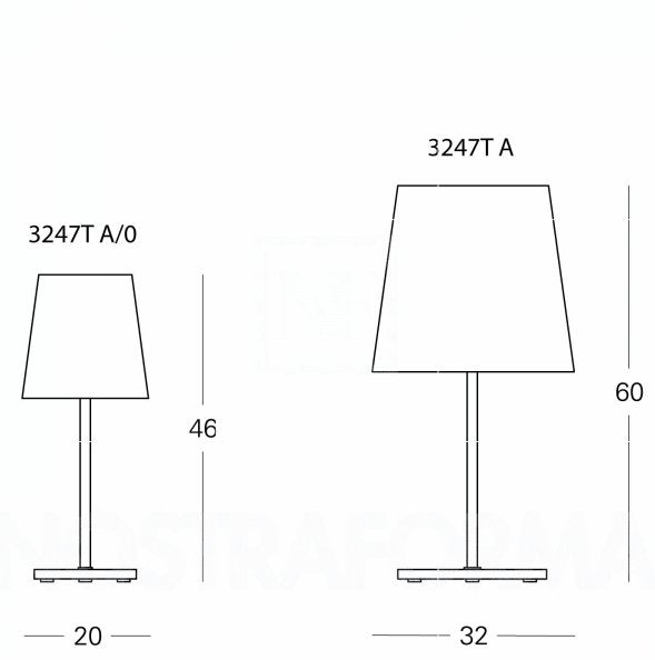 FontanaArte - 3247TA Tafellamp Nikkel / Wit - KOOT