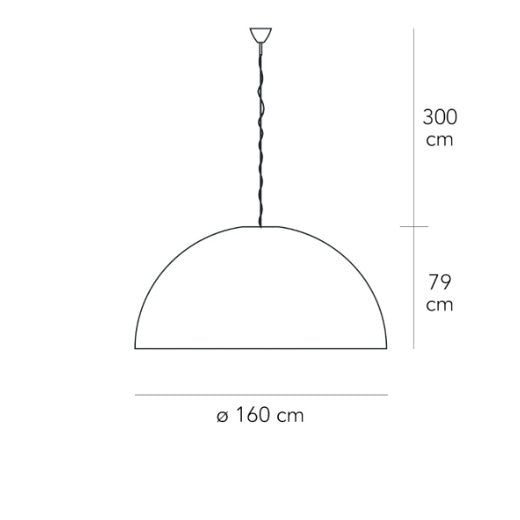 FontanaArte - Avico Medium Hanglamp wit (kabel blauw) - KOOT