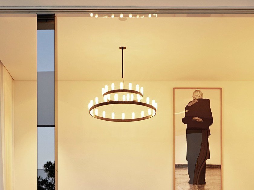 FontanaArte - Chandelier XXL geverfd metaal Hanglamp zwart wit - KOOT