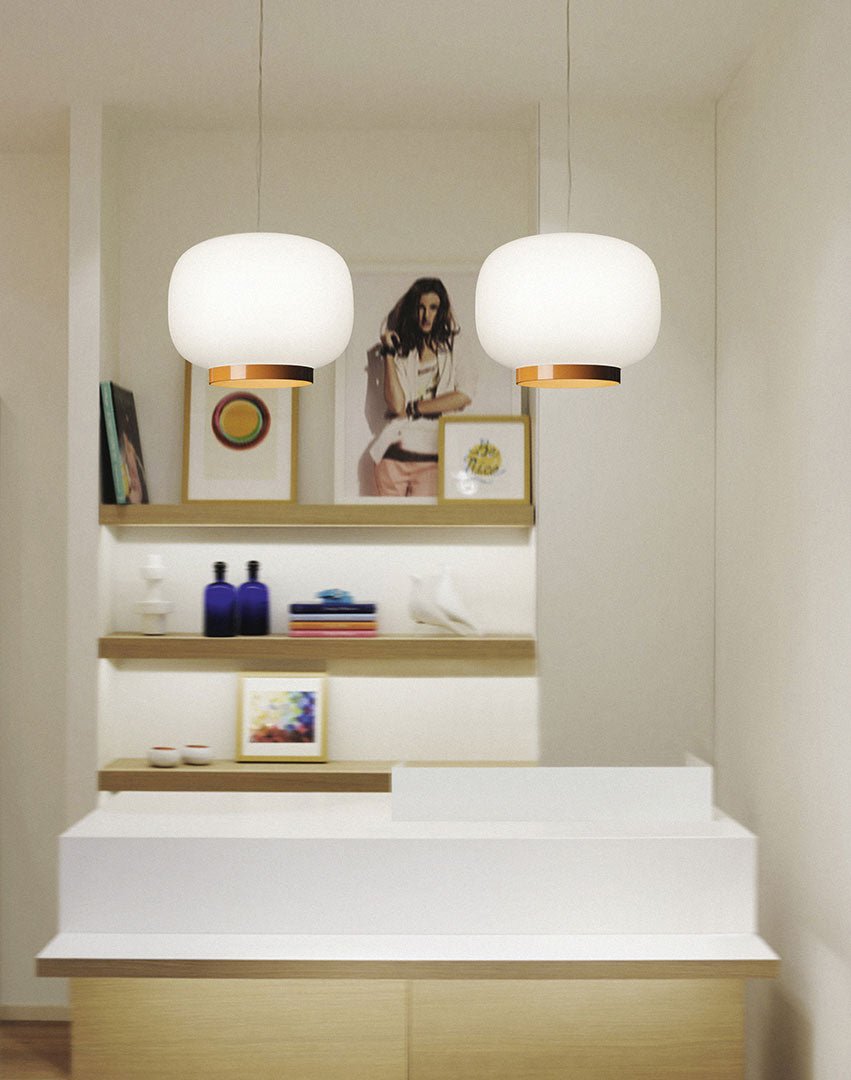 Foscarini - Chouchin Reverse 1 LED hanglamp Wit / Oranje - KOOT