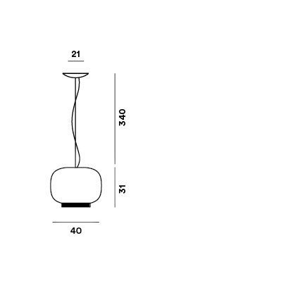 Foscarini - Chouchin Reverse 1 LED hanglamp Wit / Oranje - KOOT