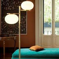 Oluce - Alba 383 vloerlamp Satijn messing - KOOT