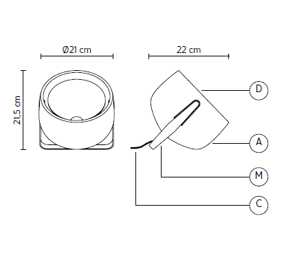 Karman - Bag CT154 tafellamp Glanzend - KOOT