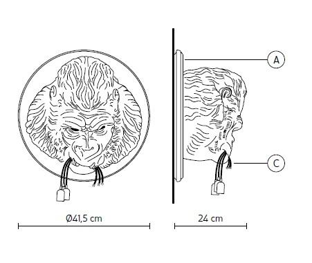Karman - Ugorilla AP152 wandlamp Mat - KOOT