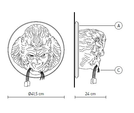 Karman - Ugorilla AP152 wandlamp Mat - KOOT