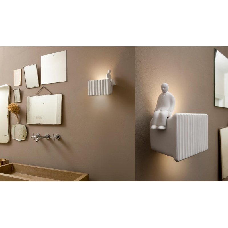 Karman - Umarell Met Kleine Man Wandlamp Mat Wit - KOOT