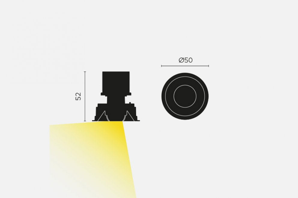 Kreon - aplis in-line 40 wallwasher zwart 2700K - KOOT