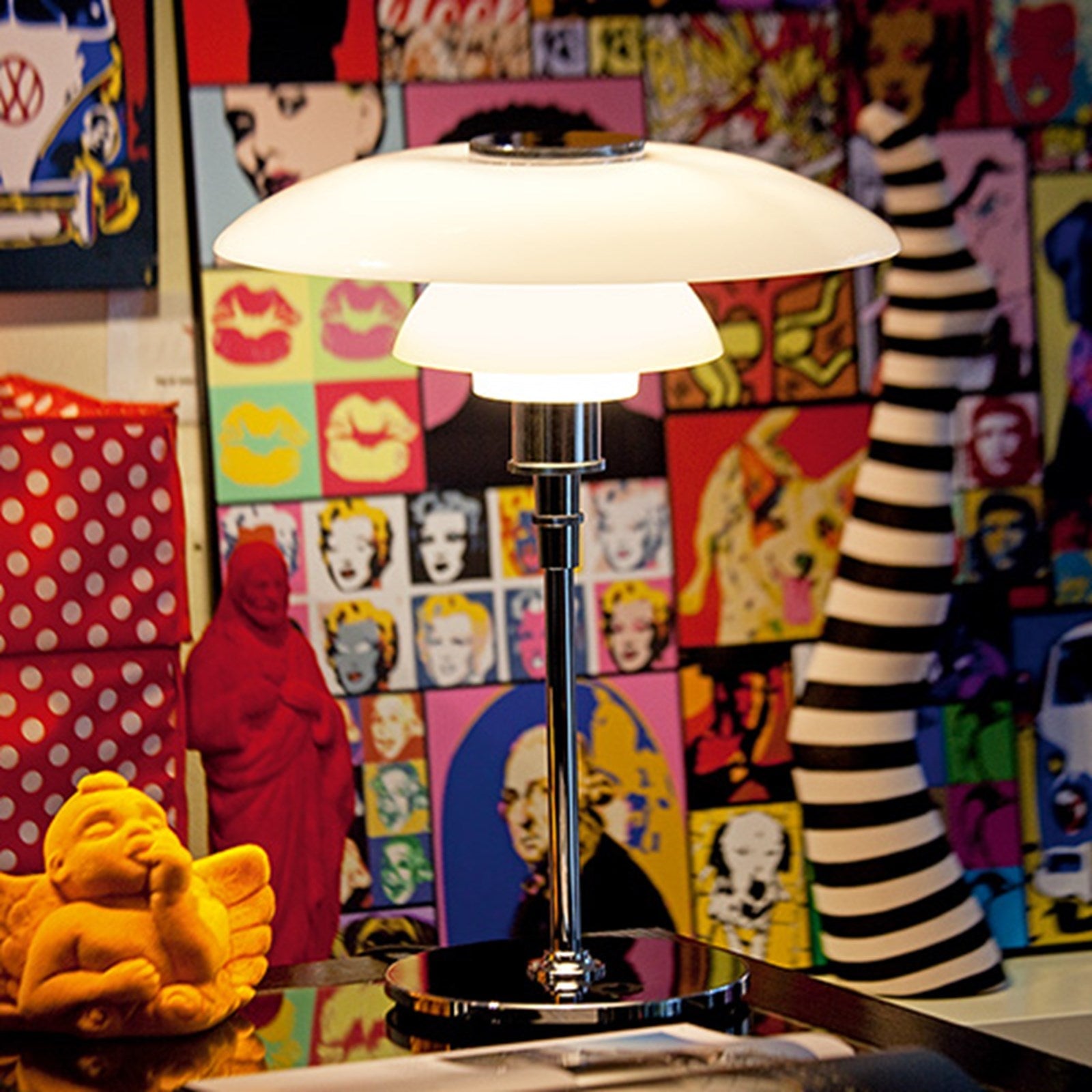 Louis Poulsen - PH 4½-3½ Glas tafellamp Hoogglans Verchroomd - KOOT