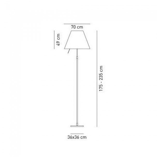 Luceplan - Grande Costanza dimbaar vloerlamp aluminium / wit - KOOT