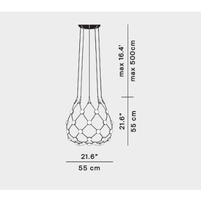 Luceplan - Mesh D86 Ø55cm LED hanglamp zwart - KOOT