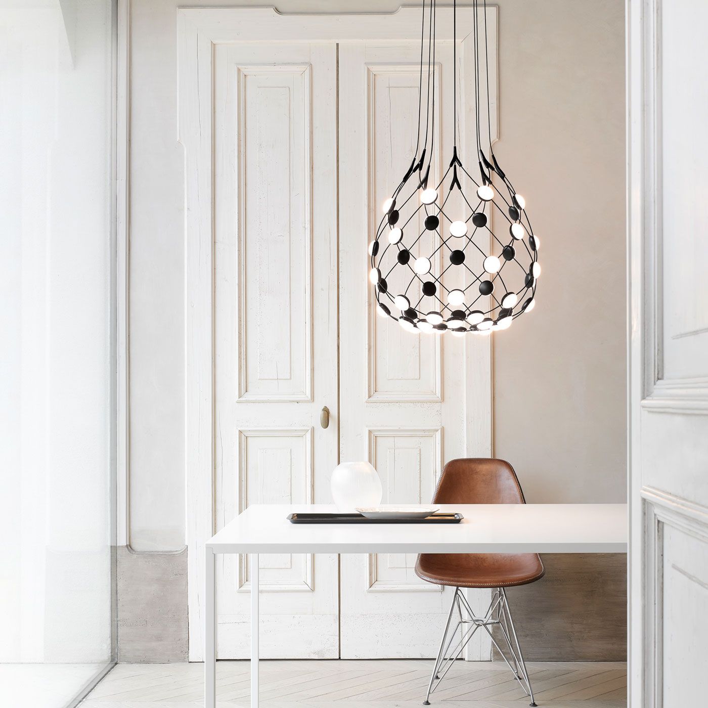 Luceplan - Mesh D86 Ø55cm LED hanglamp zwart - KOOT