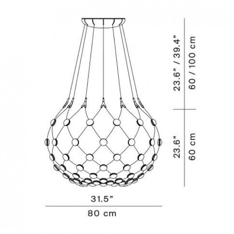 Luceplan - Mesh D86 Ø80cm LED met 2 meter snoer hanglamp - KOOT