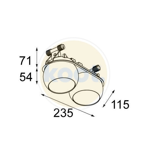 Modular - Marbul Recessed 115 2x LED GE Spot - KOOT