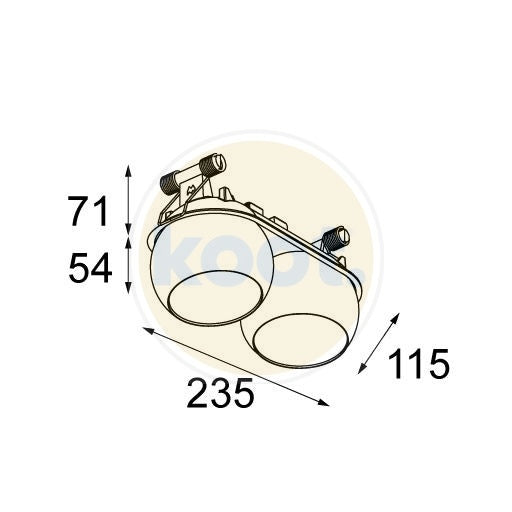 Modular - Marbul Recessed 115 2x LED GE Spot - KOOT