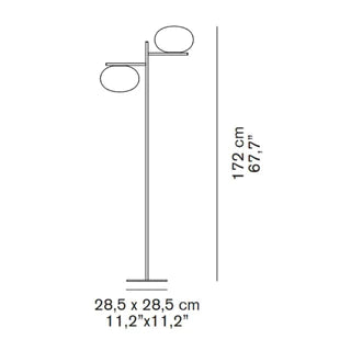 Oluce - Alba 383 vloerlamp Satijn messing - KOOT