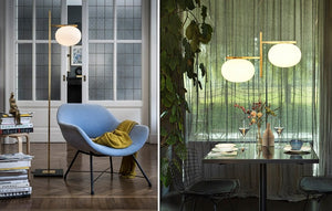 Oluce - Alba 382 vloerlamp Satijn messing - KOOT