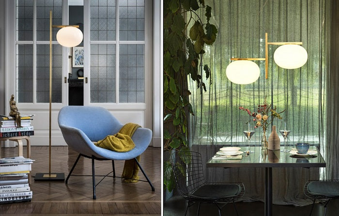 Oluce - Alba 382 vloerlamp Satijn messing - KOOT