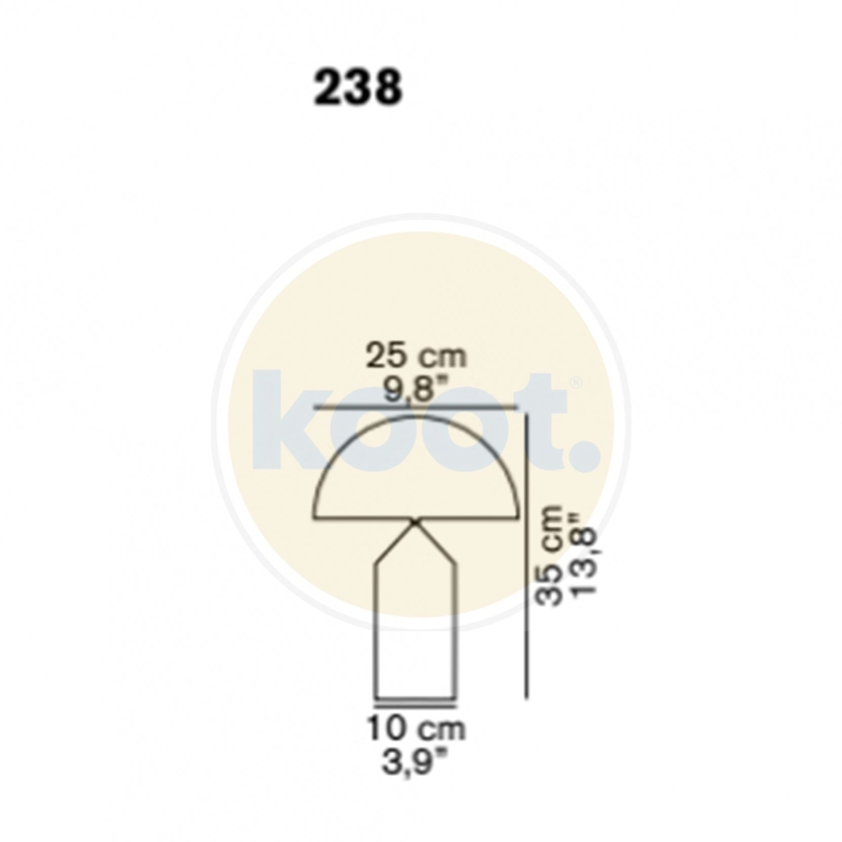 Oluce - Atollo Klein 238 Tafellamp - KOOT