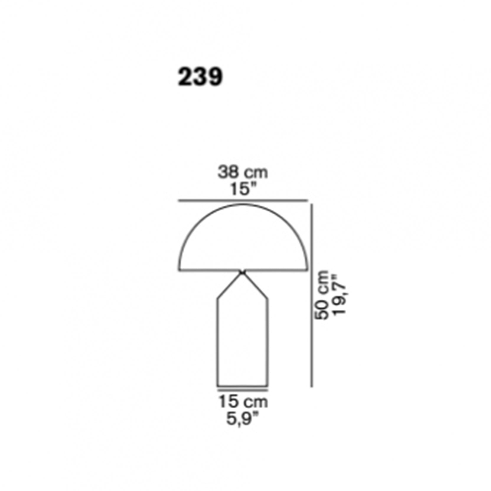 Oluce - Atollo Medium 239 Tafellamp - KOOT