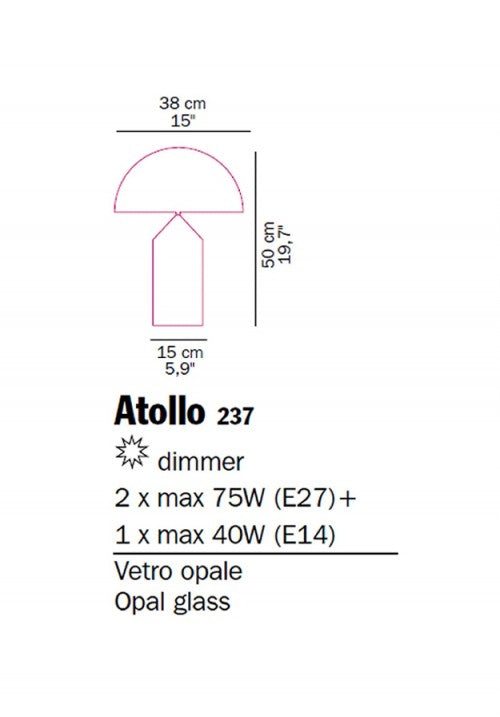 Oluce - Atollo Glass 237 tafellamp - KOOT