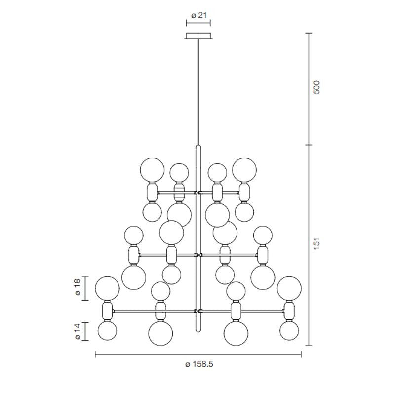 Parachilna - Aballs Chandelier 12 Hanglamp - KOOT