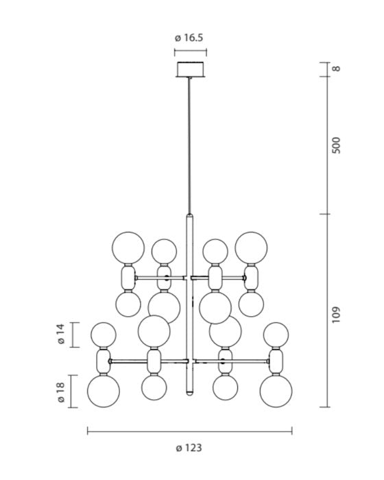 Parachilna - Aballs Chandelier 8 Hanglamp - KOOT