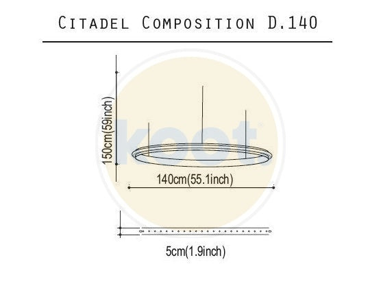 Quasar - Citadel Composition 140 led Hanglamp - KOOT